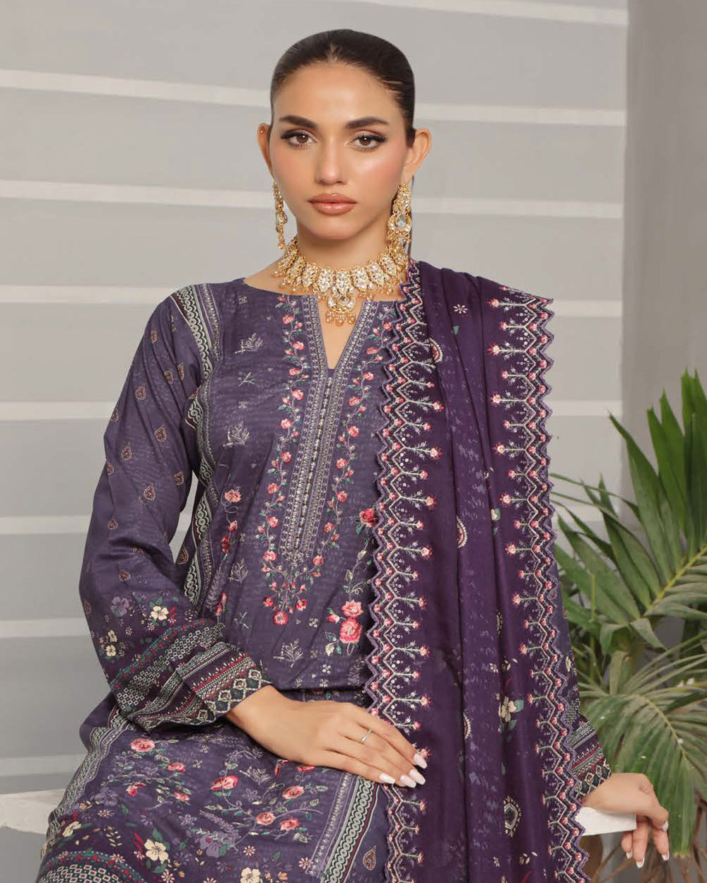 Nazia By RA-Bin Hameed Emboridered Linen Unstitched 3Pcs Suit - MS-2016, Women, 3Pcs Shalwar Suit, Rana Arts, Chase Value