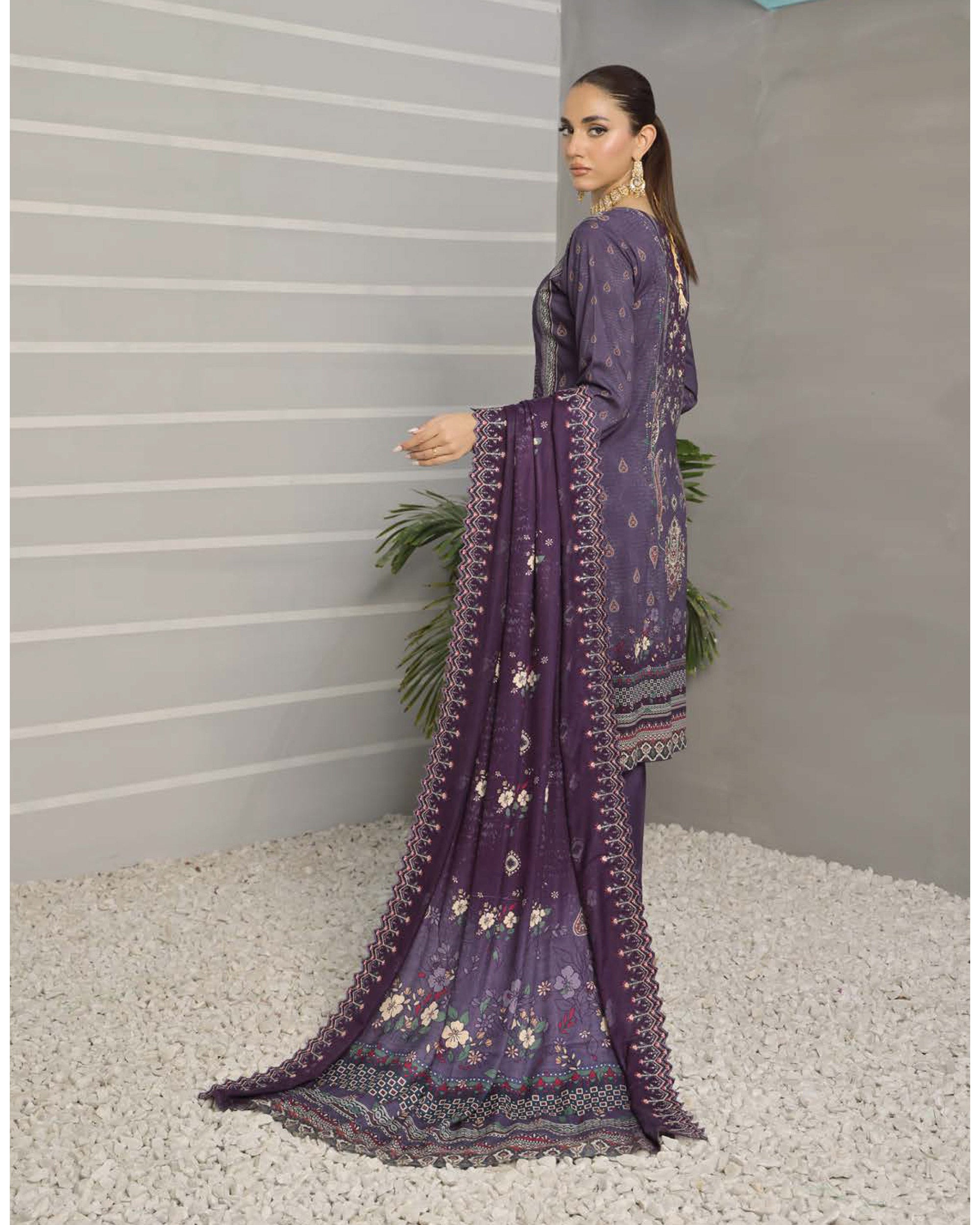 Nazia By RA-Bin Hameed Emboridered Linen Unstitched 3Pcs Suit - MS-2016, Women, 3Pcs Shalwar Suit, Rana Arts, Chase Value