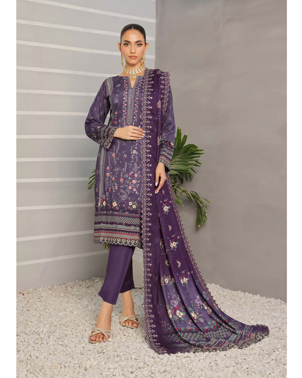 Nazia By RA-Bin Hameed Emboridered Linen Unstitched 3Pcs Suit - MS-2016, Women, 3Pcs Shalwar Suit, Rana Arts, Chase Value