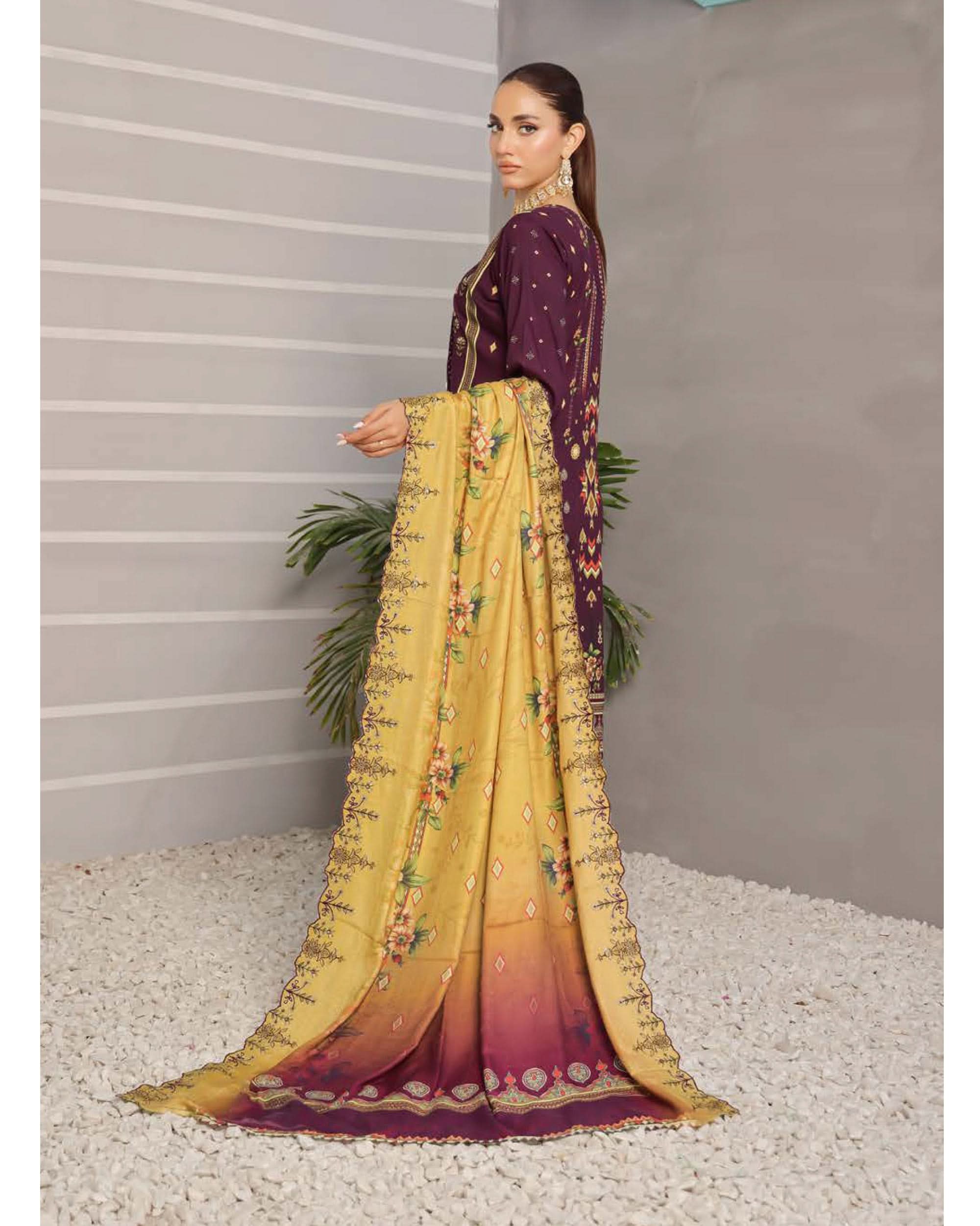 Nazia By RA-Bin Hameed Emboridered Linen Unstitched 3Pcs Suit - TS-2024, Women, 3Pcs Shalwar Suit, Rana Arts, Chase Value