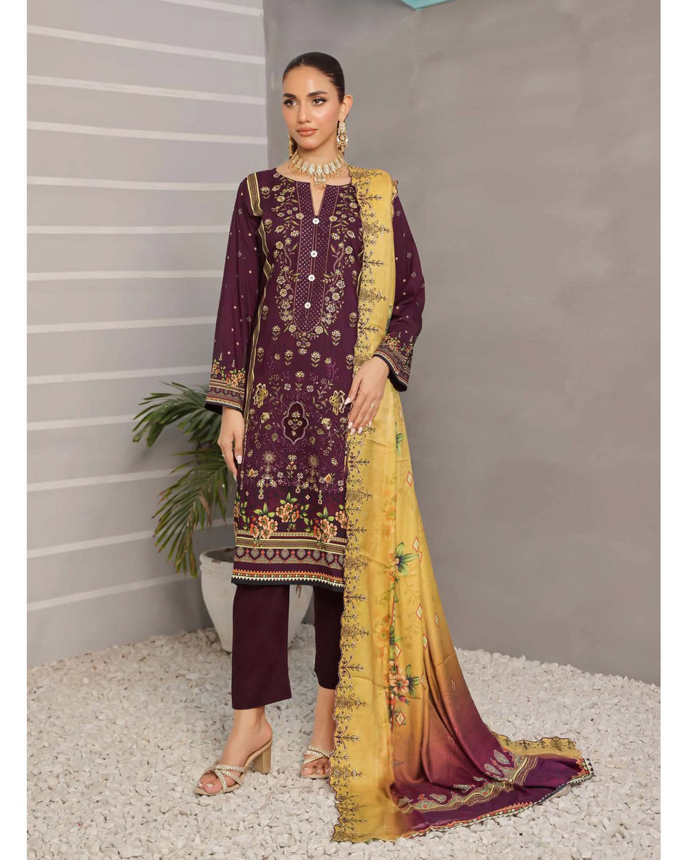 Nazia By RA-Bin Hameed Emboridered Linen Unstitched 3Pcs Suit - TS-2024, Women, 3Pcs Shalwar Suit, Rana Arts, Chase Value