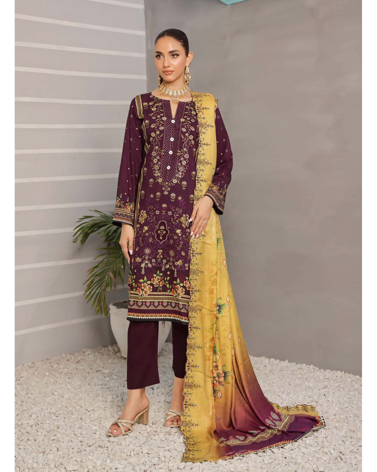 Nazia By RA-Bin Hameed Emboridered Linen Unstitched 3Pcs Suit - TS-2024, Women, 3Pcs Shalwar Suit, Rana Arts, Chase Value