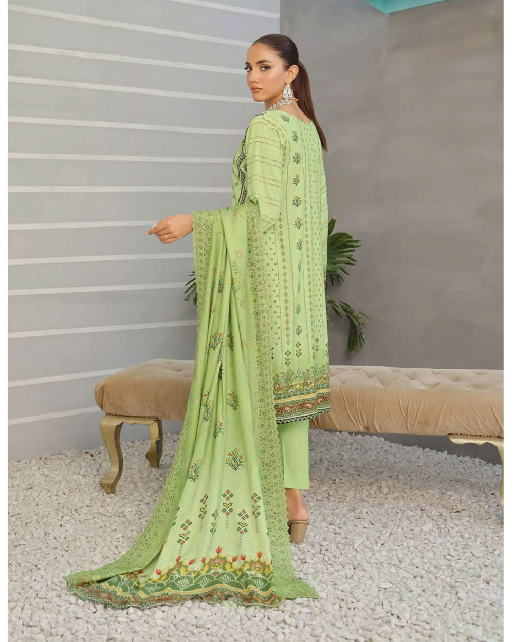 Nazia By RA-Bin Hameed Emboridered Linen Unstitched 3Pcs Suit - TS-2027, Women, 3Pcs Shalwar Suit, Rana Arts, Chase Value