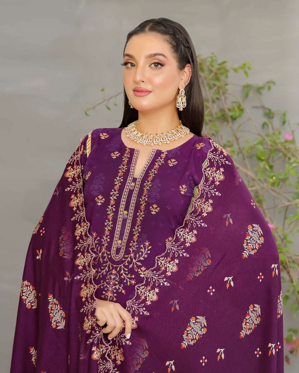 Nazia By RA-Bin Hameed Emboridered Linen Unstitched 3Pcs Suit - SF-2021, Women, 3Pcs Shalwar Suit, Rana Arts, Chase Value