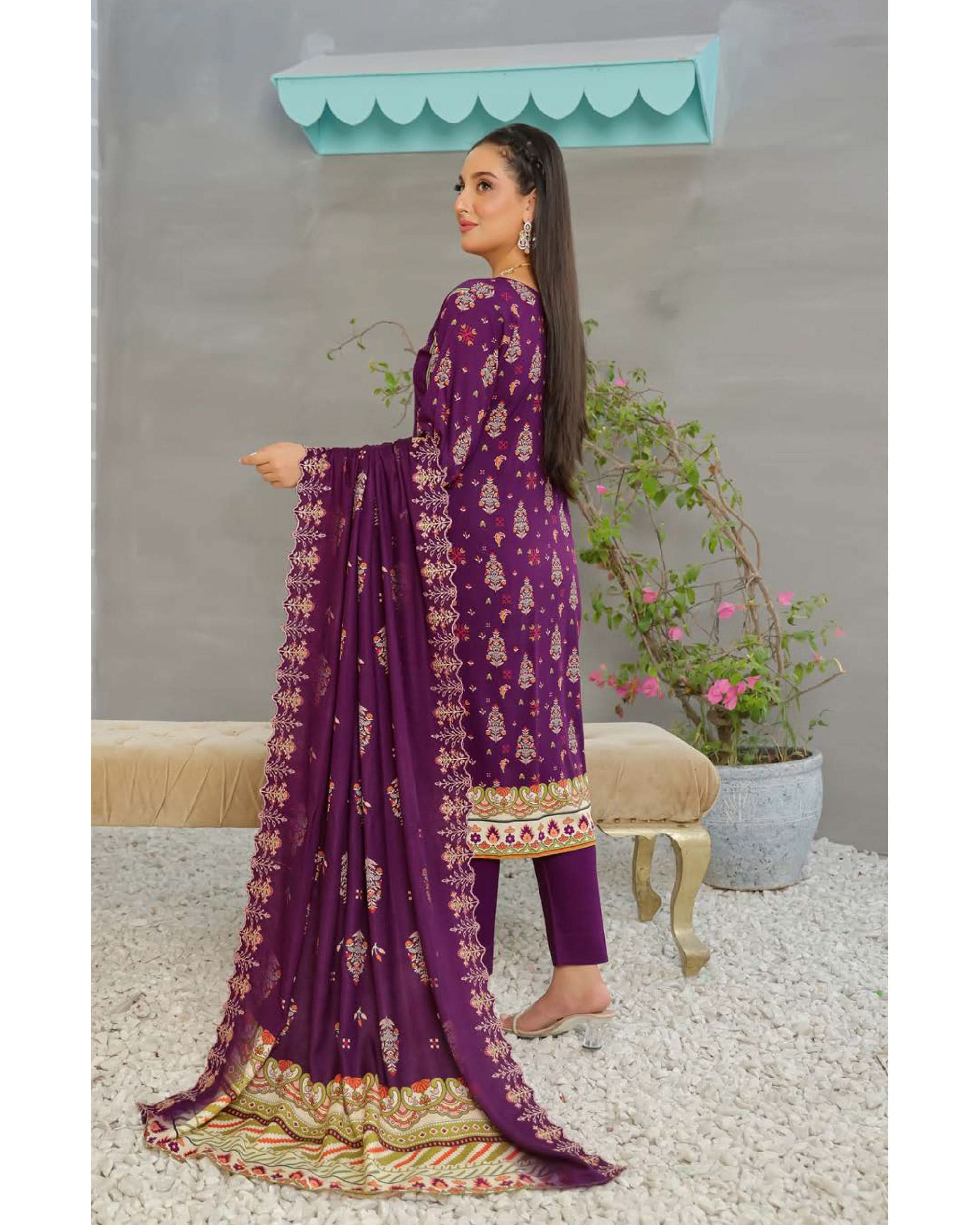 Nazia By RA-Bin Hameed Emboridered Linen Unstitched 3Pcs Suit - SF-2021, Women, 3Pcs Shalwar Suit, Rana Arts, Chase Value