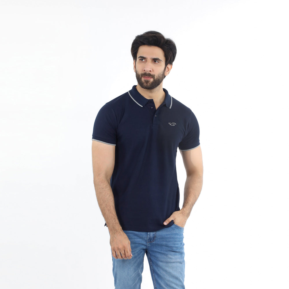 Men's Half Sleeves Polo T-Shirt - Navy Blue, Men's T-Shirts & Polos, Chase Value, Chase Value