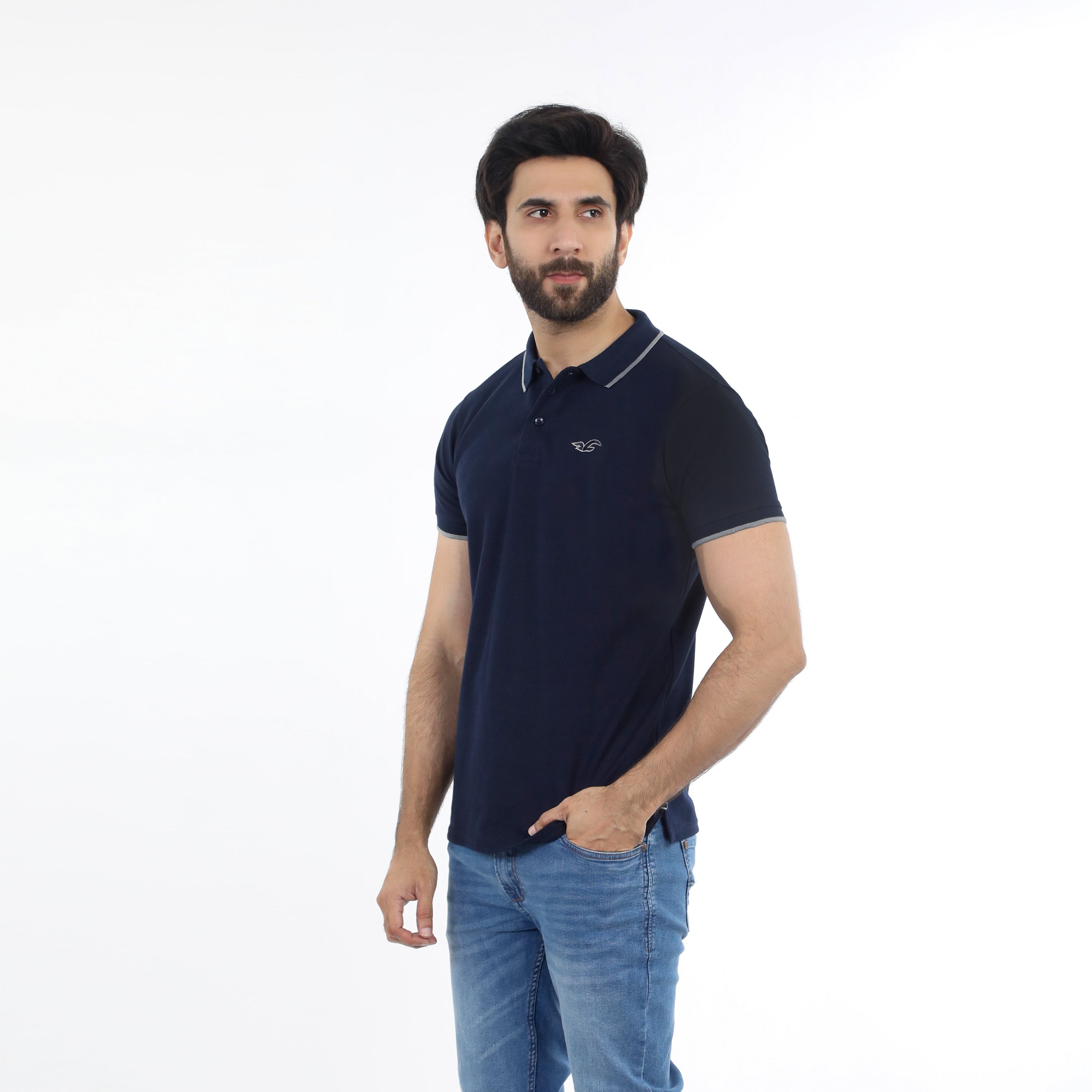 Men's Half Sleeves Polo T-Shirt - Navy Blue, Men's T-Shirts & Polos, Chase Value, Chase Value