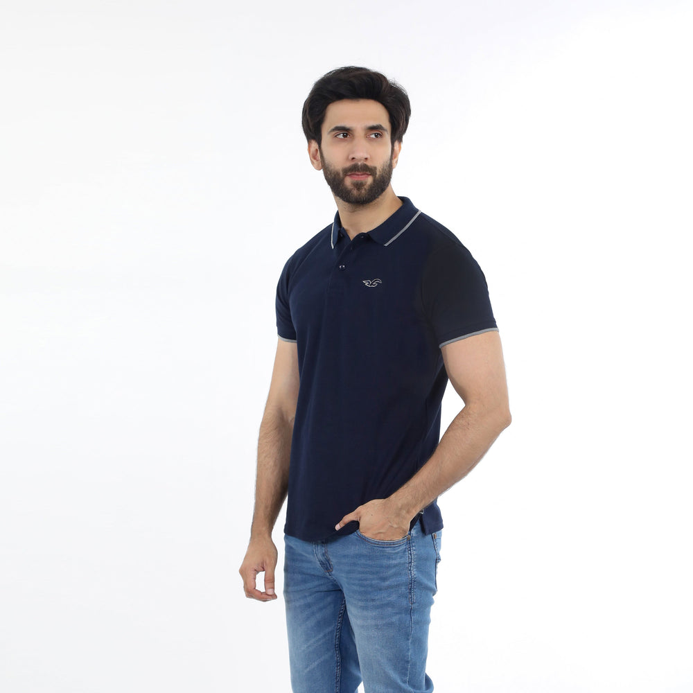 Men's Half Sleeves Polo T-Shirt - Navy Blue, Men's T-Shirts & Polos, Chase Value, Chase Value