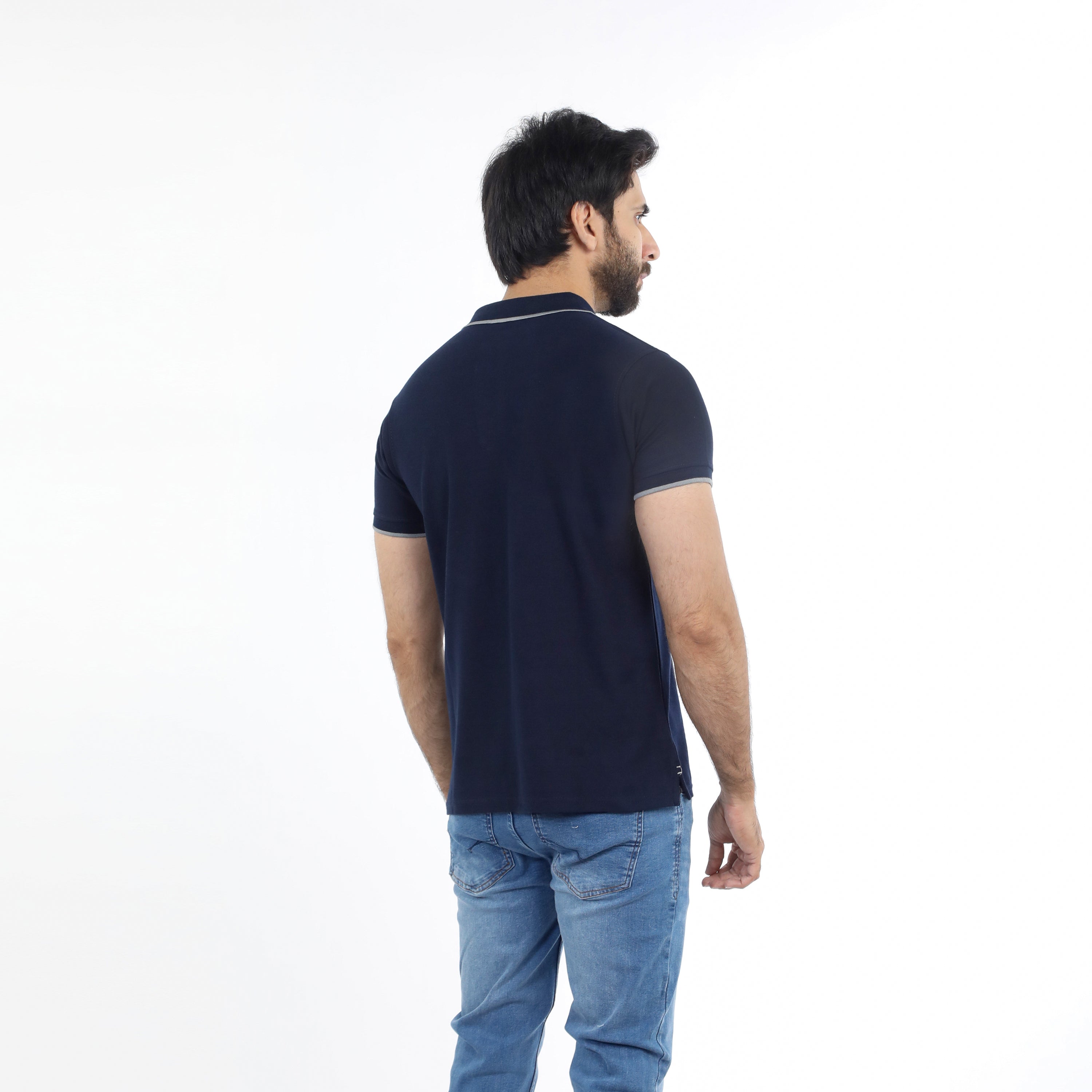 Men's Half Sleeves Polo T-Shirt - Navy Blue, Men's T-Shirts & Polos, Chase Value, Chase Value