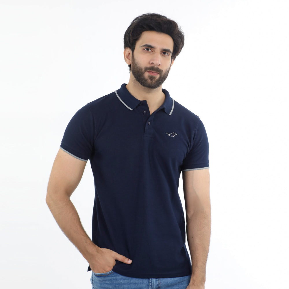 Men's Half Sleeves Polo T-Shirt - Navy Blue, Men's T-Shirts & Polos, Chase Value, Chase Value