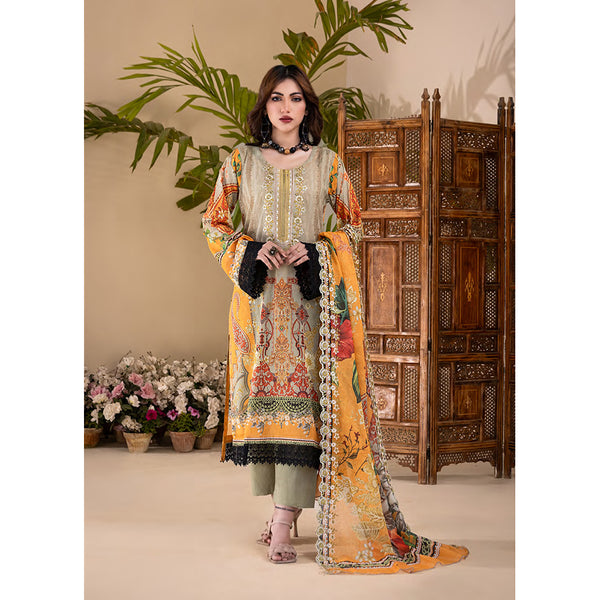 Ruby Lawn Printed Embroidered Unstitched 3Pcs Suit - 1, Women, 3Pcs Shalwar Suit, Zesh Textile, Chase Value