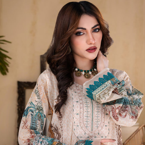 Ruby Lawn Printed Embroidered Unstitched 3Pcs Suit - 7, Women, 3Pcs Shalwar Suit, Zesh Textile, Chase Value