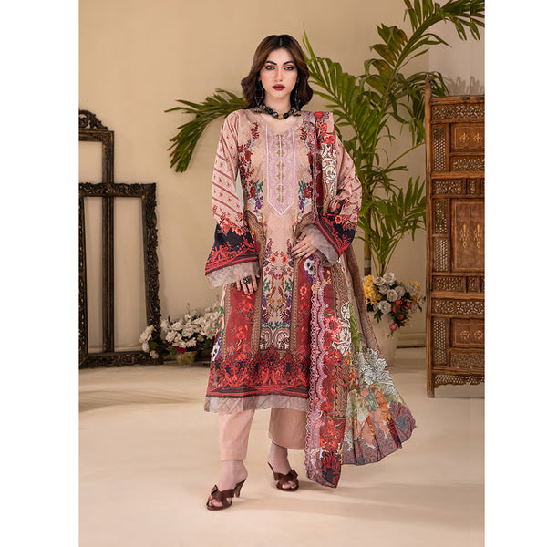 Ruby Lawn Printed Embroidered Unstitched 3Pcs Suit - 3, Women, 3Pcs Shalwar Suit, Zesh Textile, Chase Value