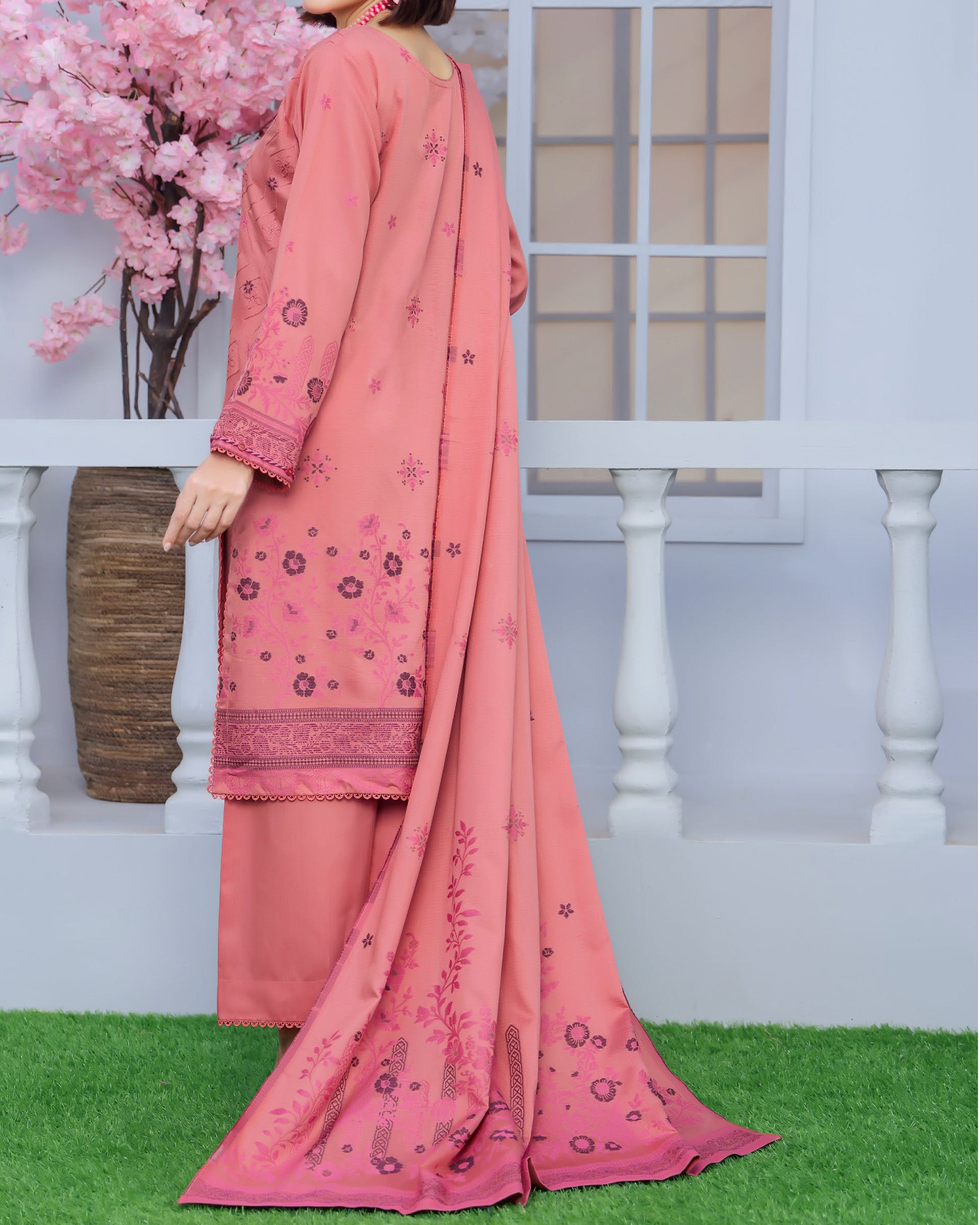 RA-Bin Hameed Noori Viscose Luxury Jacquard Suit - 3 Pc