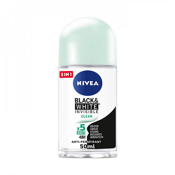 Nivea Invisible Clean Black & White Clean Roll On 50ml