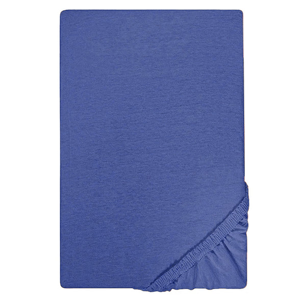 Single Bed Fitted Sheet Jersey - Navy Blue