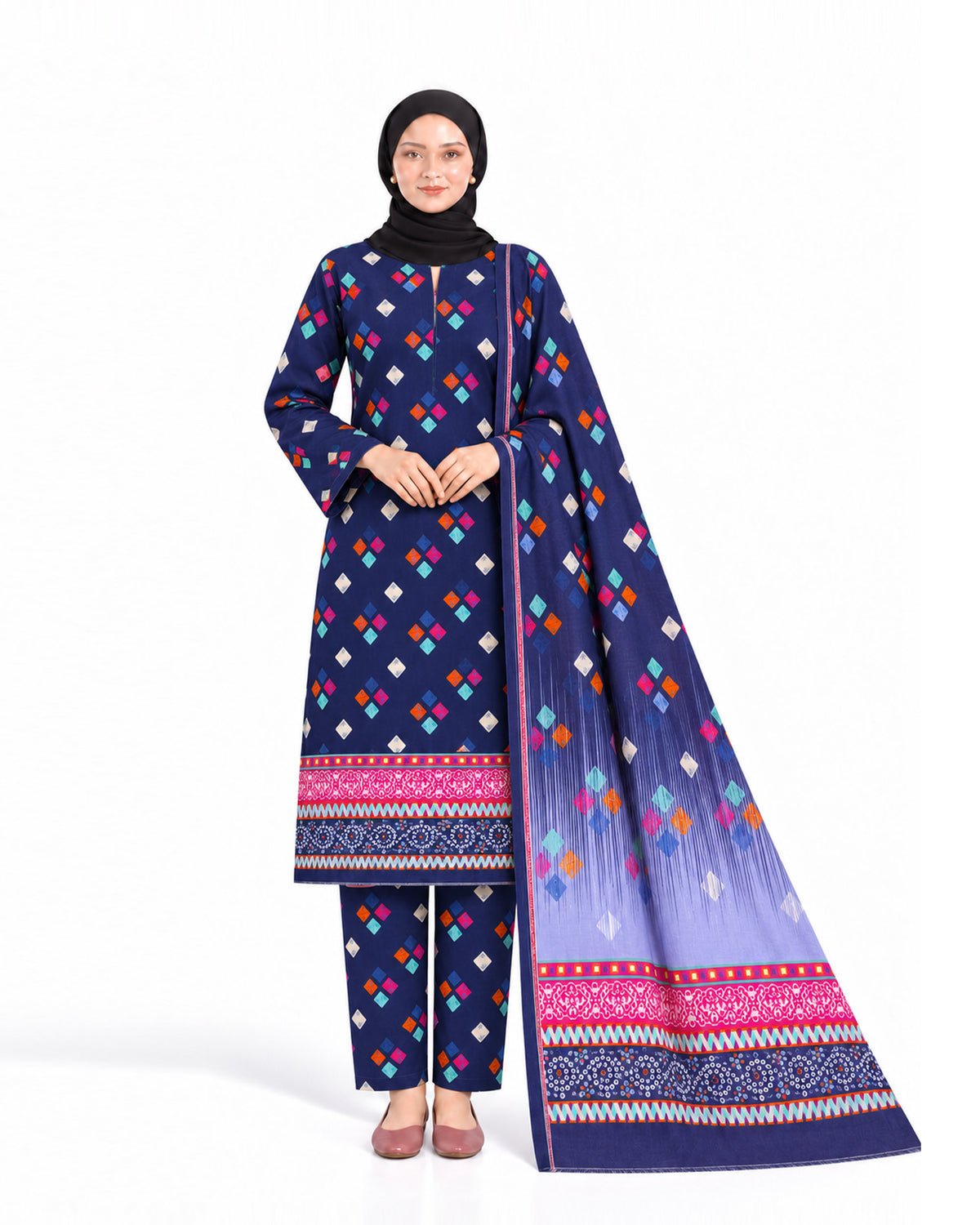 Salina Cotton Digital Printed Suit V2 - 3 Pc