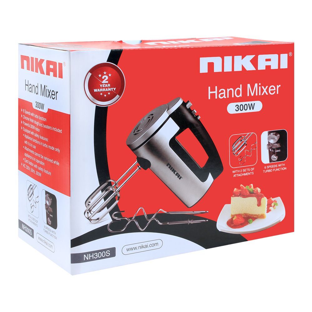 Nikai Hand Mixer Steel NH-300S, Juicer Blender & Mixer, Nikai, Chase Value