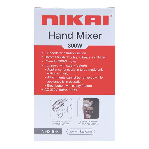 Nikai Hand Mixer Steel NH-300S, Juicer Blender & Mixer, Nikai, Chase Value