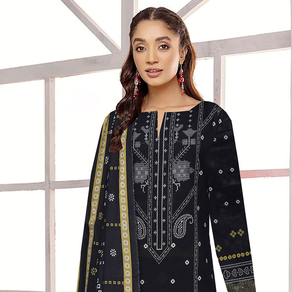 Noor Jahan Sana Lakhani Printed Lawn Suit Unstitched 3Pcs V1 - 1, Women, 3Pcs Shalwar Suit, Noor Jahan, Chase Value