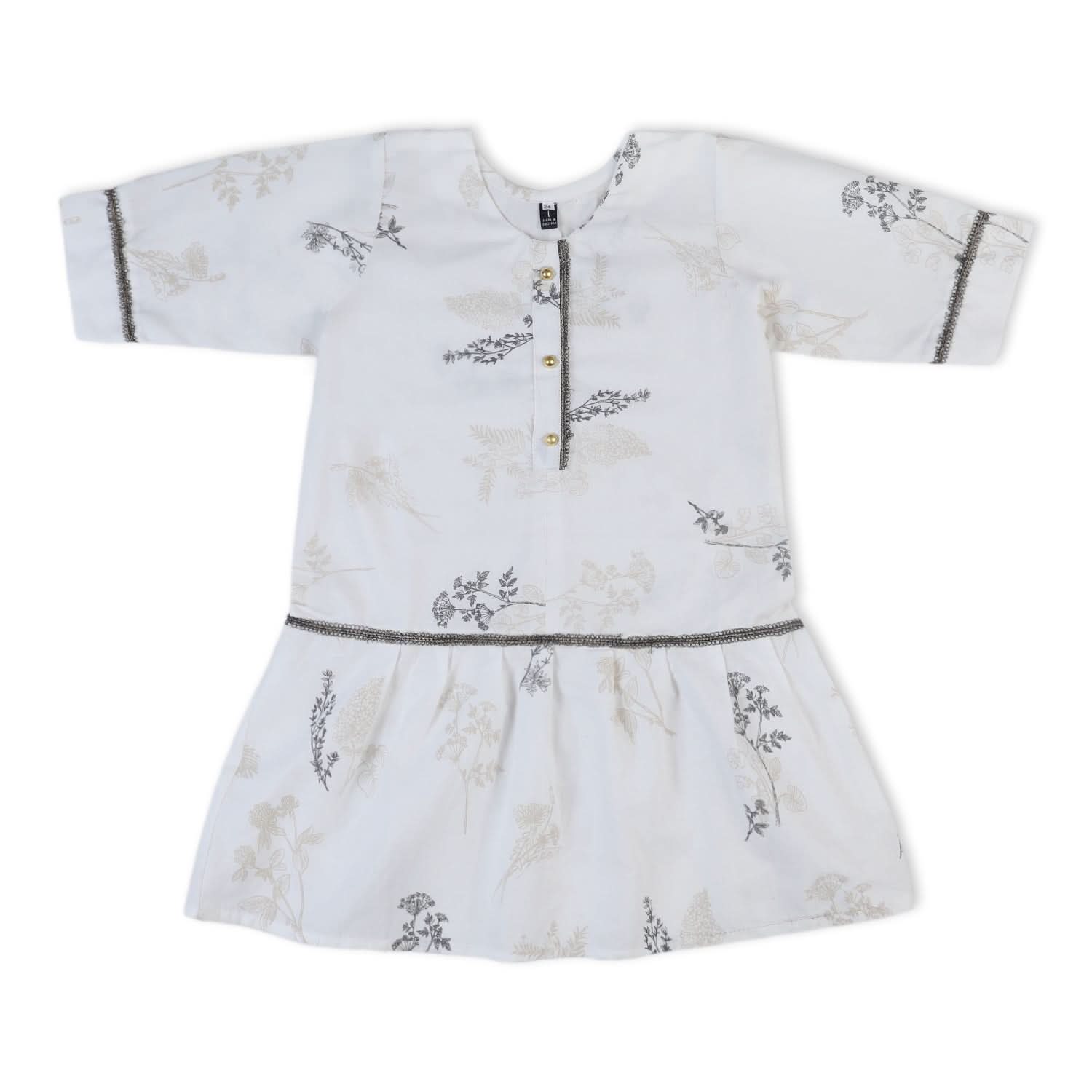 Girls Cotton 2Pcs Shalwar Suit - Off White, Girls Shalwar Kameez, Chase Value, Chase Value