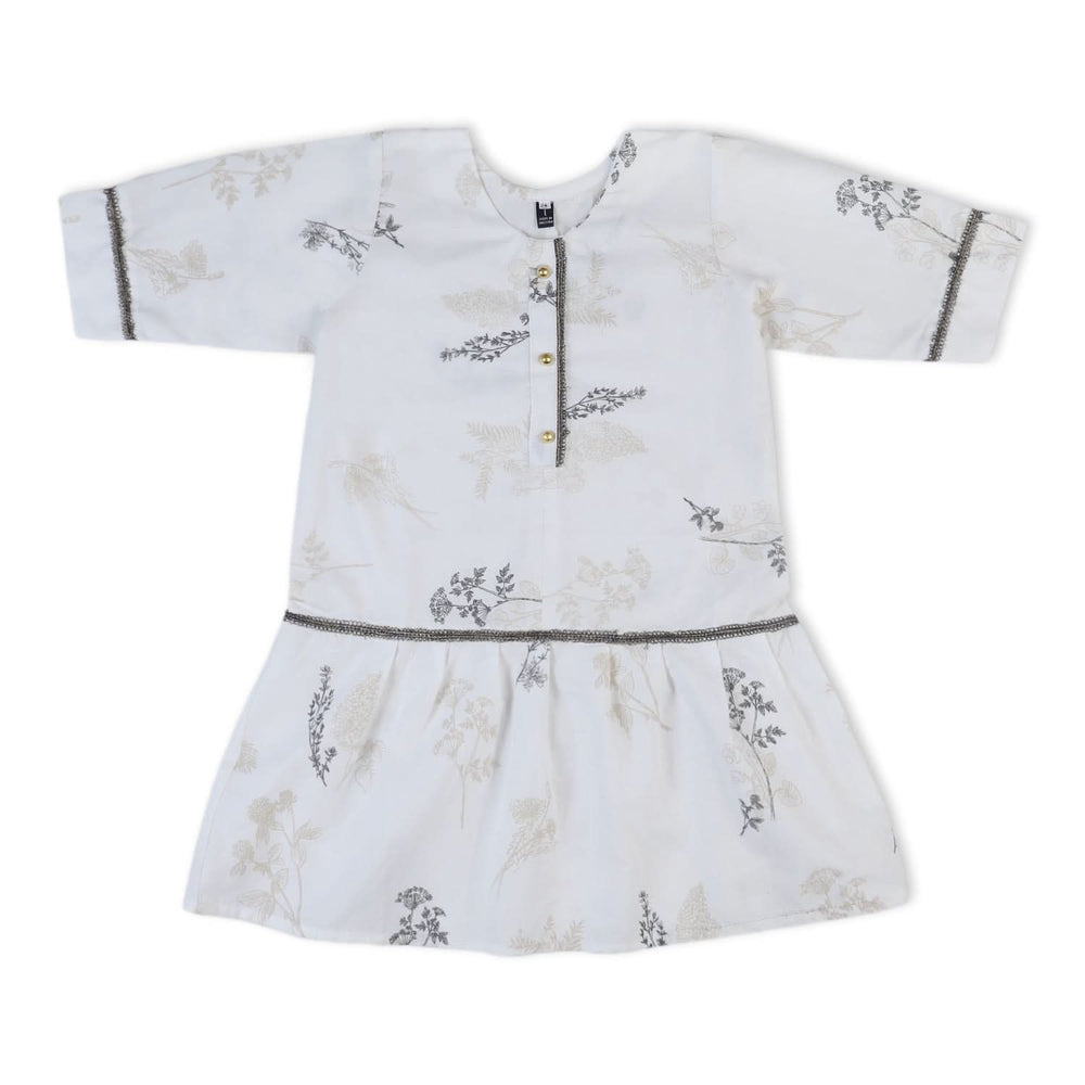 Girls Cotton 2Pcs Shalwar Suit - Off White, Girls Shalwar Kameez, Chase Value, Chase Value