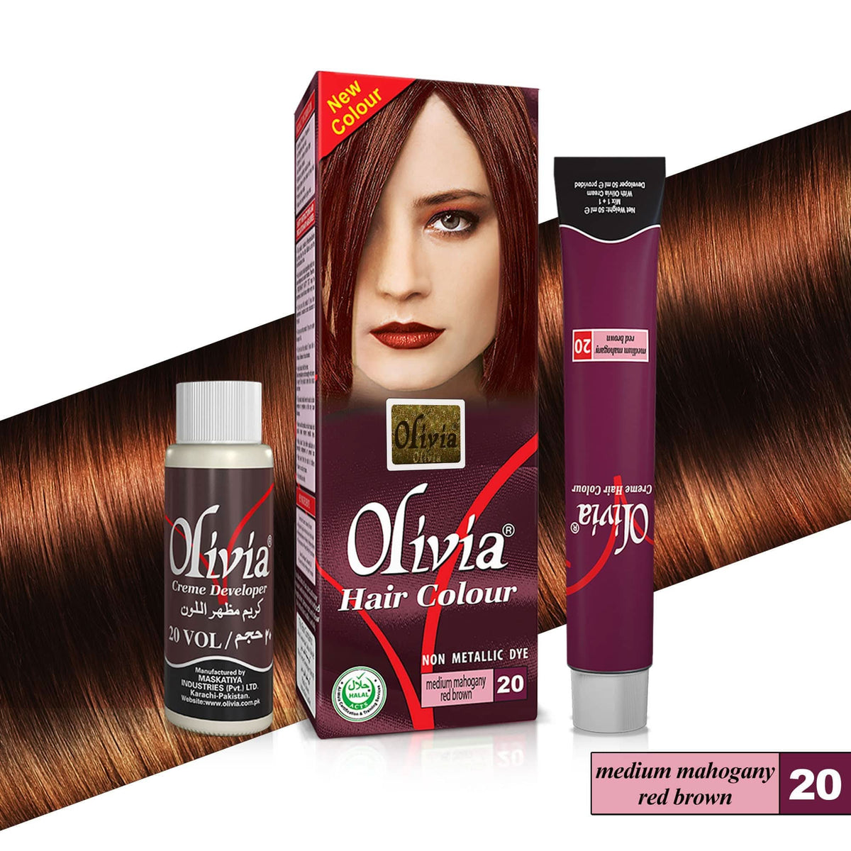 Olivia Hair Colour Medium Mahogany Red Brown 20, Hair Color, Olivia, Chase Value