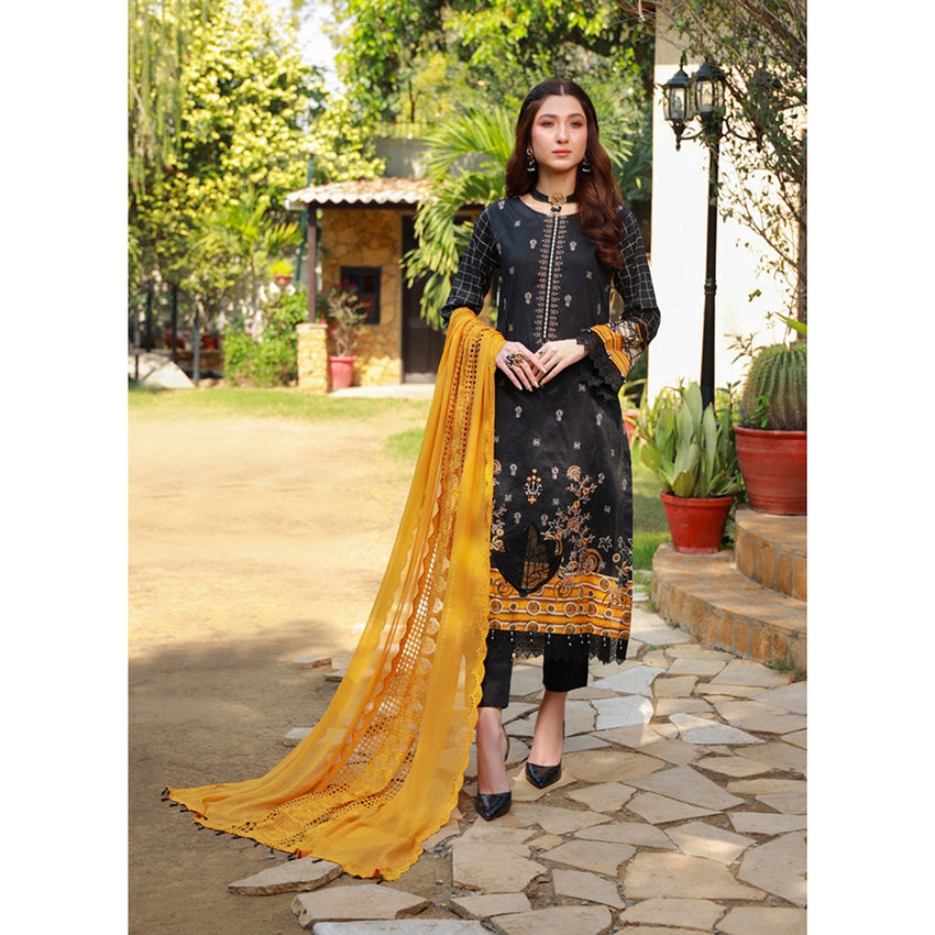 Schick Oodhni Lawn Printed Embroidered Unstitched 3Pcs Suit - 2, Women, 3Pcs Shalwar Suit, Mi Creation, Chase Value