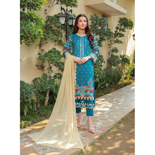 Schick Oodhni Lawn Printed Embroidered Unstitched 3Pcs Suit - 4, Women, 3Pcs Shalwar Suit, Mi Creation, Chase Value