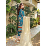 Schick Oodhni Lawn Printed Embroidered Unstitched 3Pcs Suit - 4, Women, 3Pcs Shalwar Suit, Mi Creation, Chase Value