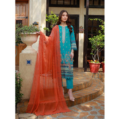 Schick Oodhni Lawn Printed Embroidered Unstitched 3Pcs Suit - 8, Women, 3Pcs Shalwar Suit, Mi Creation, Chase Value