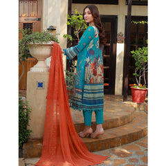 Schick Oodhni Lawn Printed Embroidered Unstitched 3Pcs Suit - 8, Women, 3Pcs Shalwar Suit, Mi Creation, Chase Value