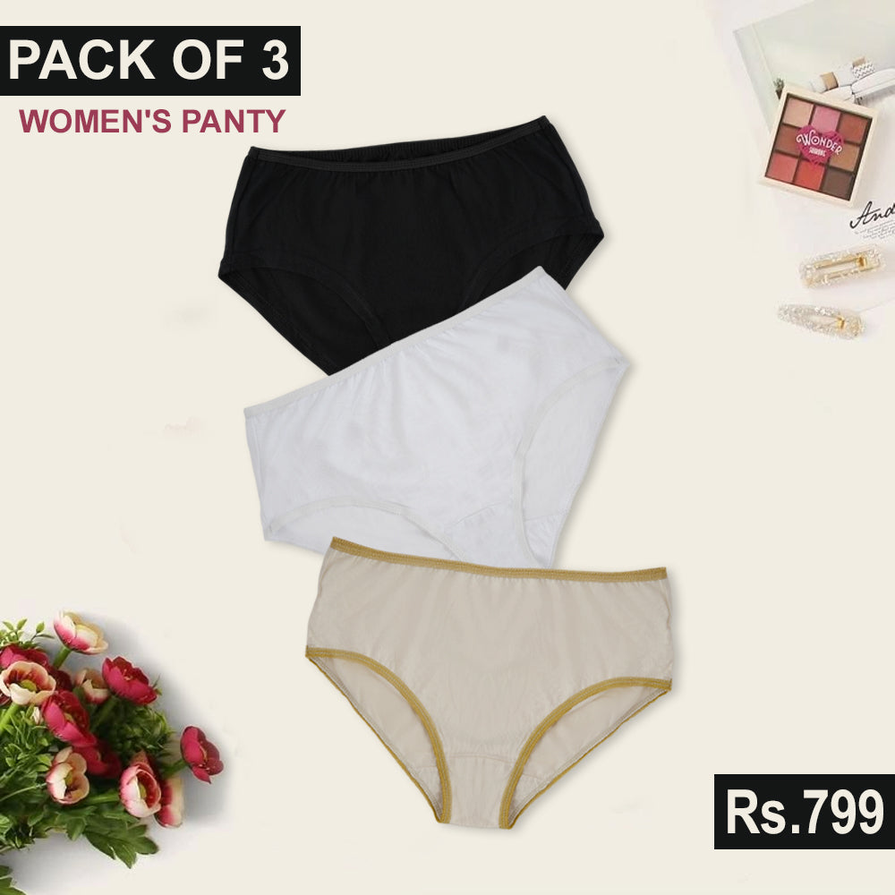 Women's Valuables Pack of 3 Panty Kingri, Women Panties, Chase Value, Chase Value