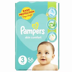 Pampers Skin Comfort 3 (5-9)Kg Midi 56 Diapers, Diapers & Wipes, Pampers, Chase Value