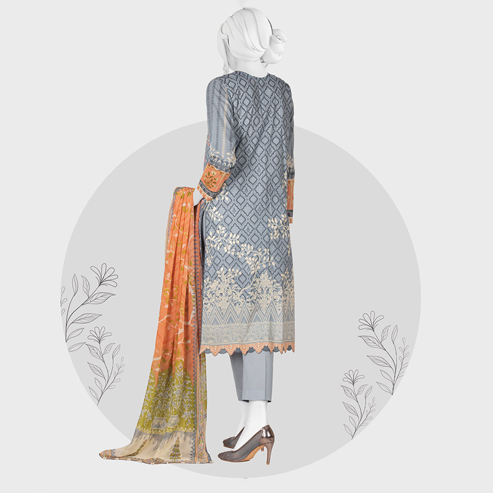Panjnad Payrahan Lawn Digital Printed 3pcs Suit - 1054, Women, 3Pcs Shalwar Suit, Junaid Jamshed, Chase Value