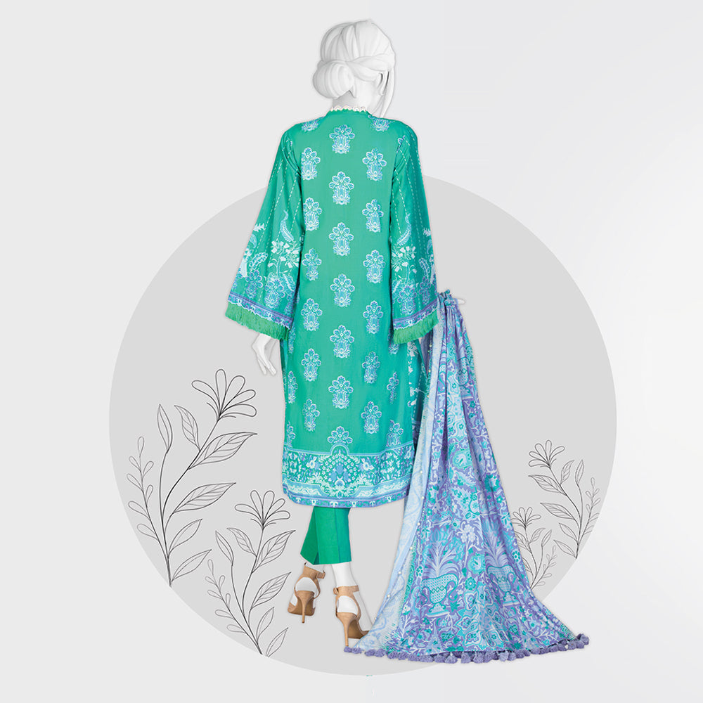 Panjnad Payrahan Lawn Digital Printed 3pcs Suit - 1005, Women, 3Pcs Shalwar Suit, Junaid Jamshed, Chase Value