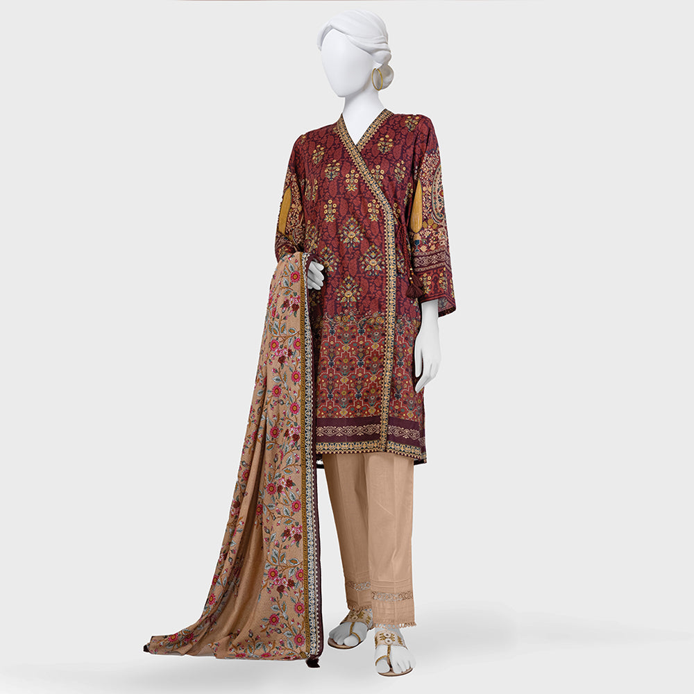 Panjnad Payrahan Lawn Digital Printed 3pcs Suit - 1010, Women, 3Pcs Shalwar Suit, Junaid Jamshed, Chase Value