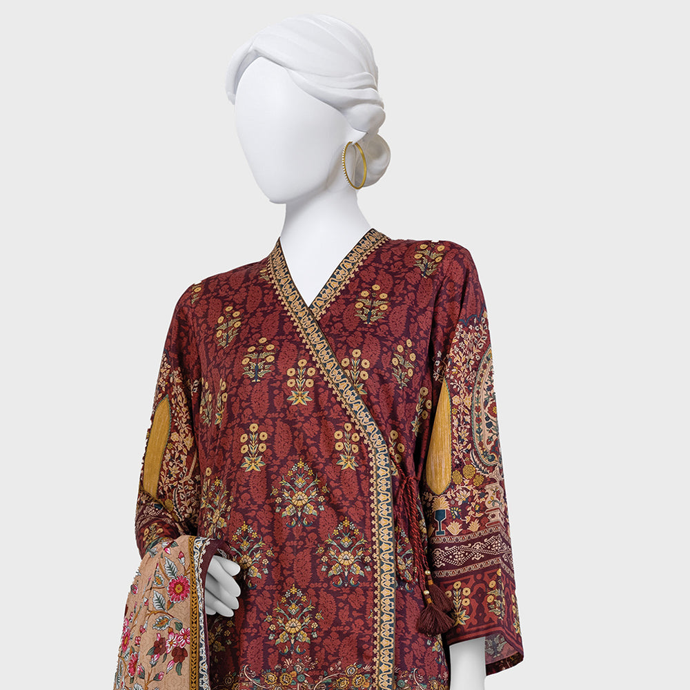 Panjnad Payrahan Lawn Digital Printed 3pcs Suit - 1010, Women, 3Pcs Shalwar Suit, Junaid Jamshed, Chase Value