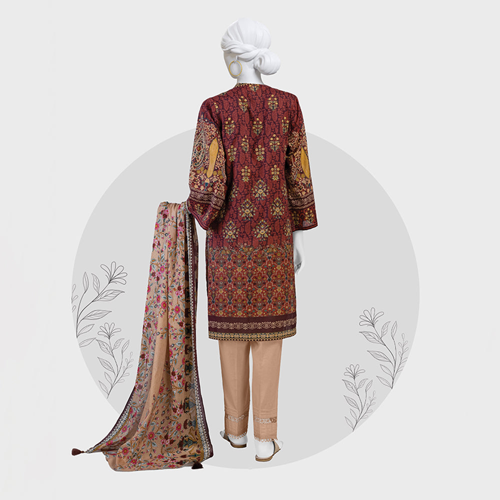 Panjnad Payrahan Lawn Digital Printed 3pcs Suit - 1010, Women, 3Pcs Shalwar Suit, Junaid Jamshed, Chase Value