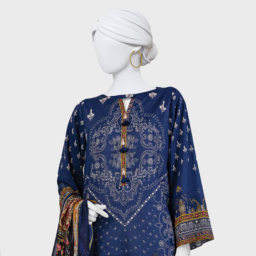 Panjnad Payrahan Lawn Digital Printed 3pcs Suit - 1012, Women, 3Pcs Shalwar Suit, Junaid Jamshed, Chase Value