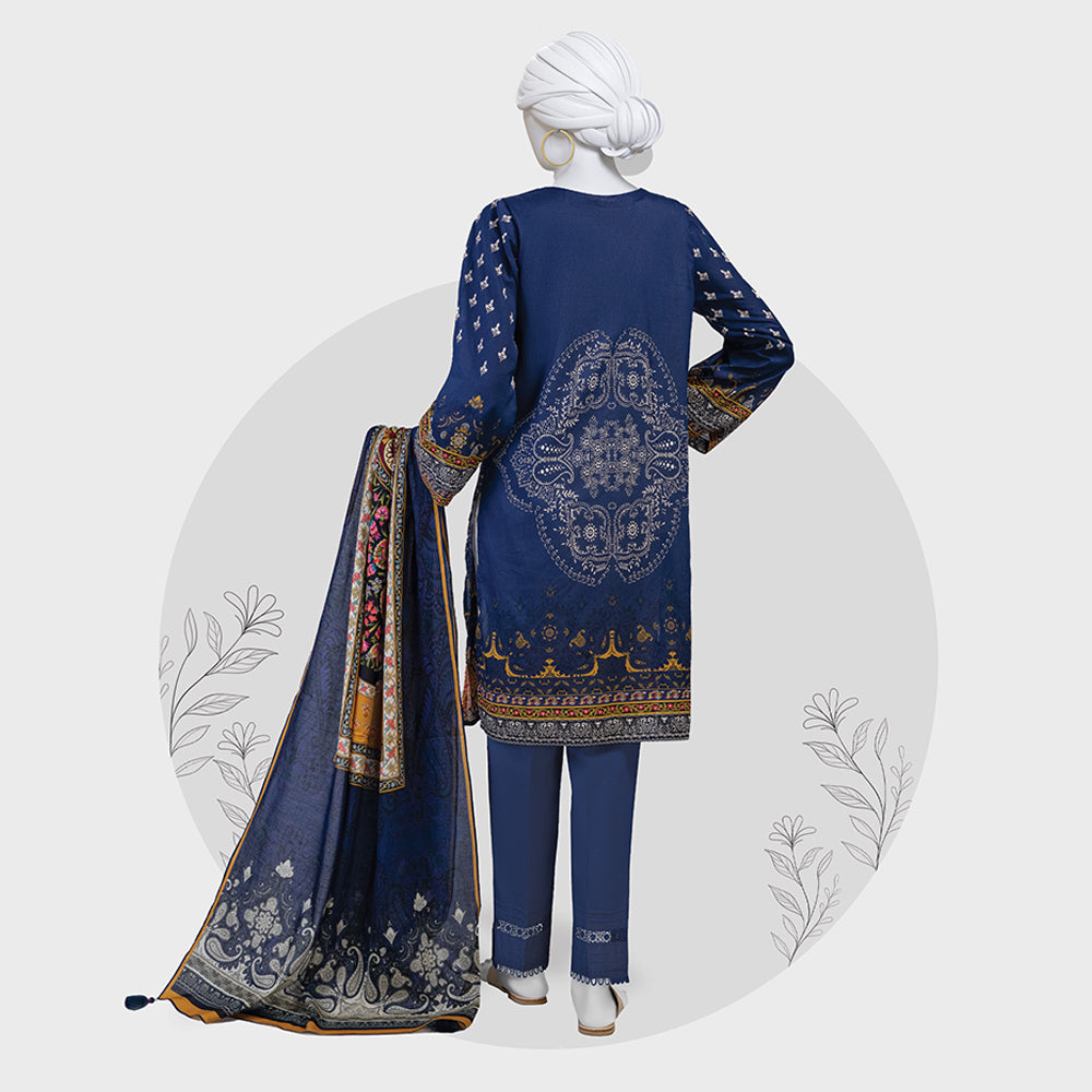 Panjnad Payrahan Lawn Digital Printed 3pcs Suit - 1012, Women, 3Pcs Shalwar Suit, Junaid Jamshed, Chase Value