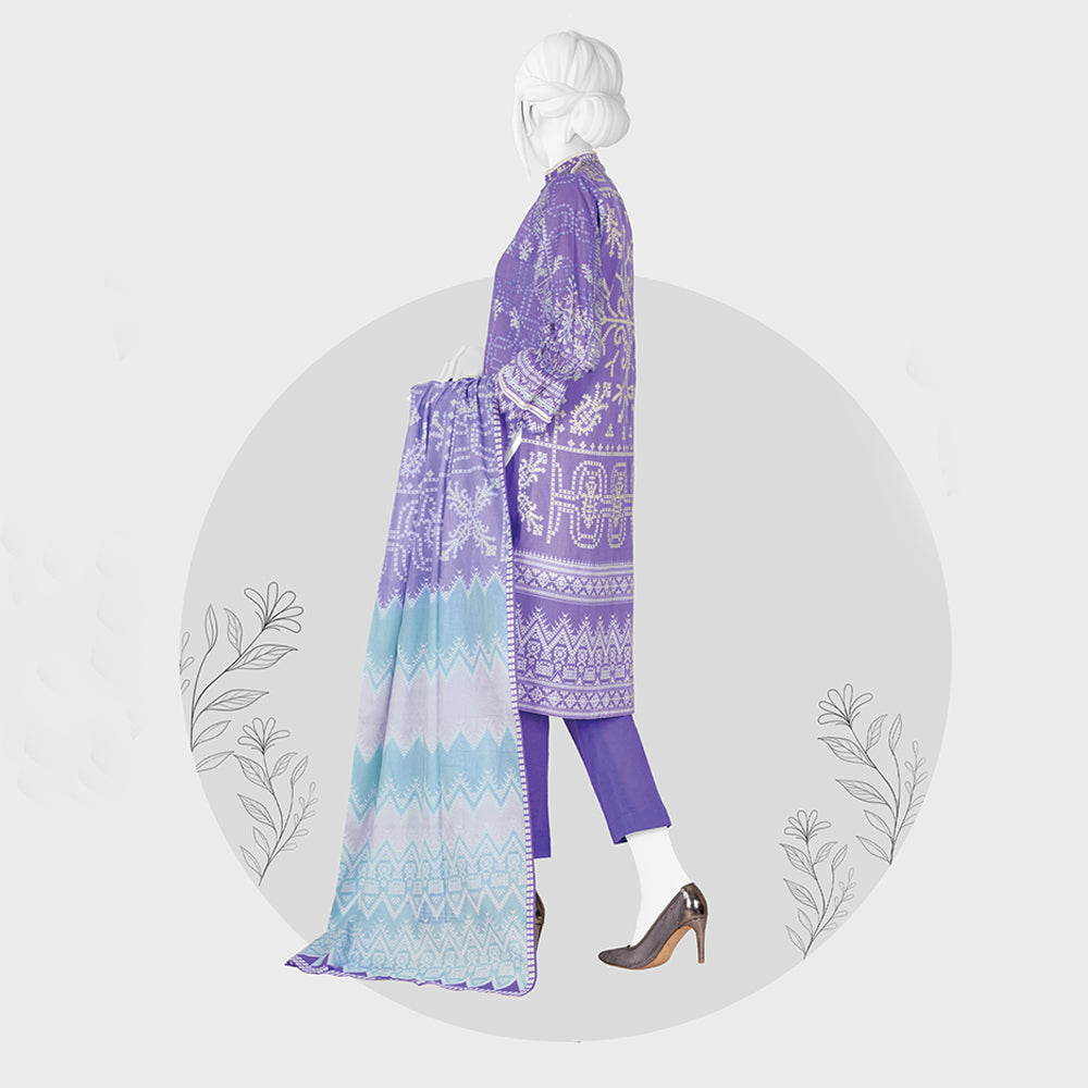 Panjnad Payrahan Lawn Digital Printed 3pcs Suit - 1031, Women, 3Pcs Shalwar Suit, Junaid Jamshed, Chase Value