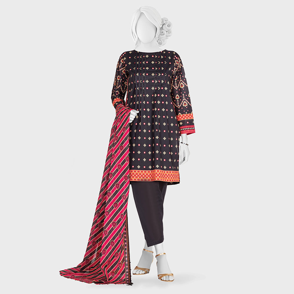 Panjnad Payrahan Lawn Digital Printed 3pcs Suit - 1034, Women, 3Pcs Shalwar Suit, Junaid Jamshed, Chase Value