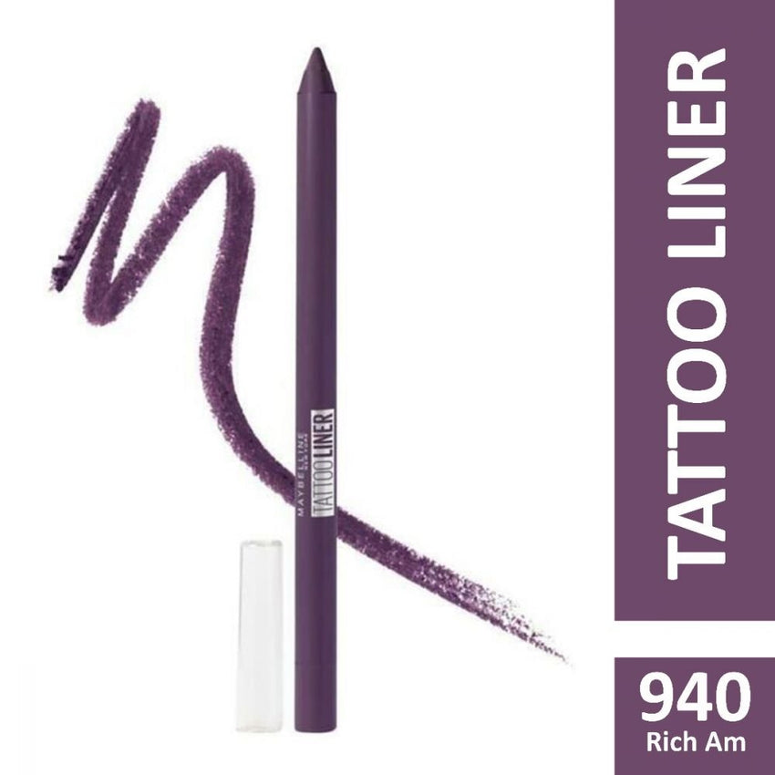 Maybelline Tattoo Studio Gel Pencil Liner - Rich Amethyst 940, Eyeliner, Maybelline, Chase Value