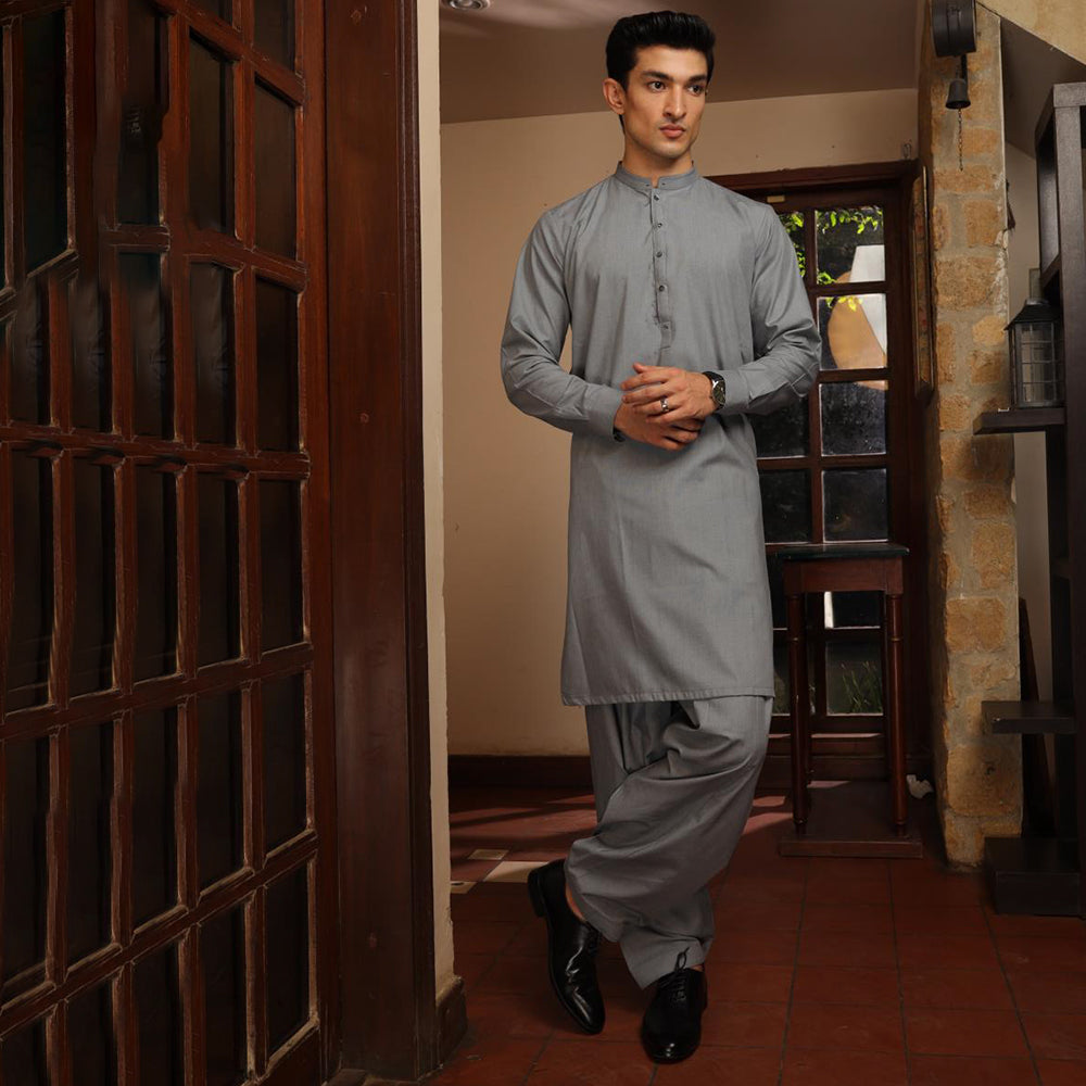 Eminent Men's Trim Fit Shalwar Suit - Denim Blue, Men's Shalwar Kameez, Eminent, Chase Value