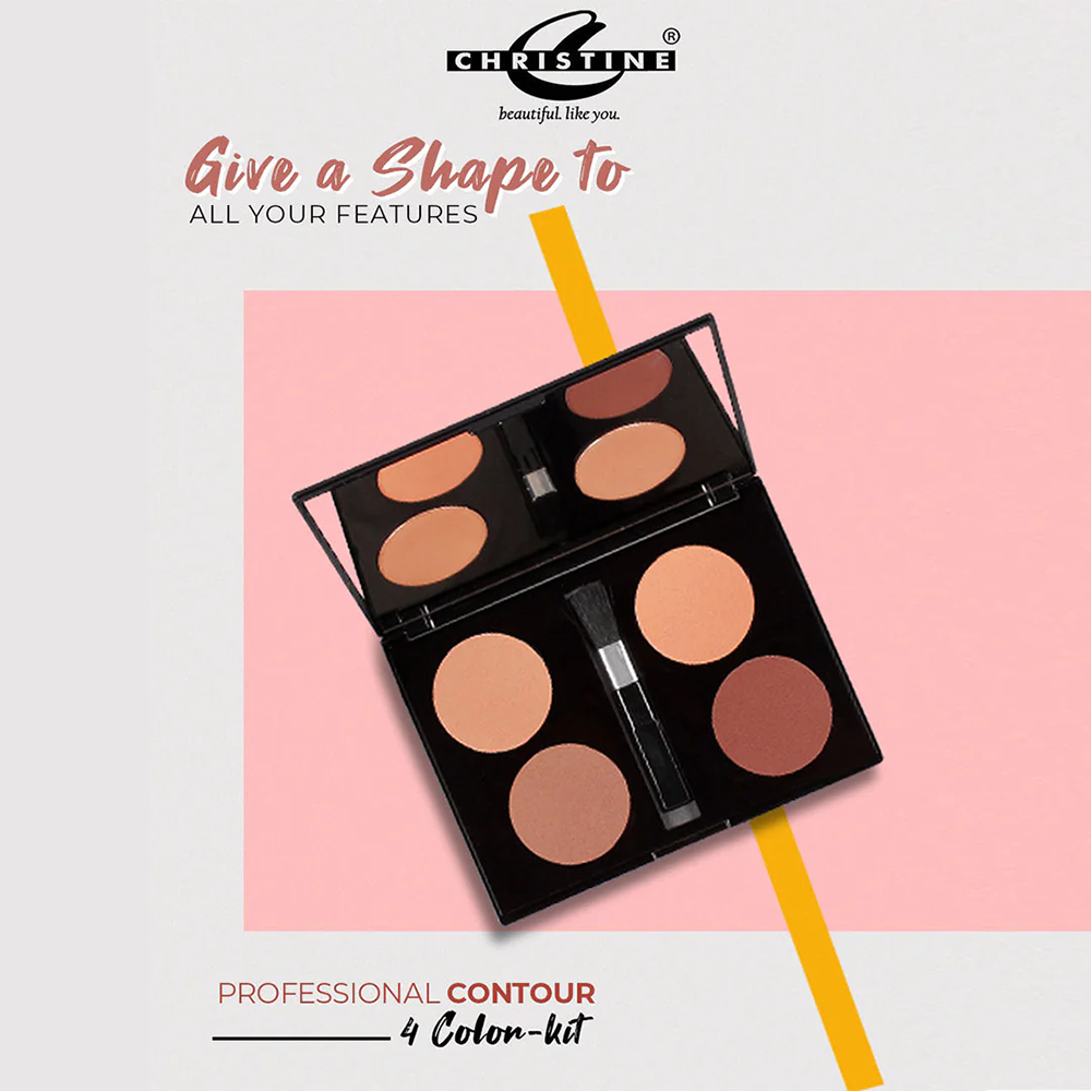 CHRISTINE PROFESSIONAL CONTOURING 4 COLOR KIT - 01, Makeup Kits & Pallets, Christine, Chase Value