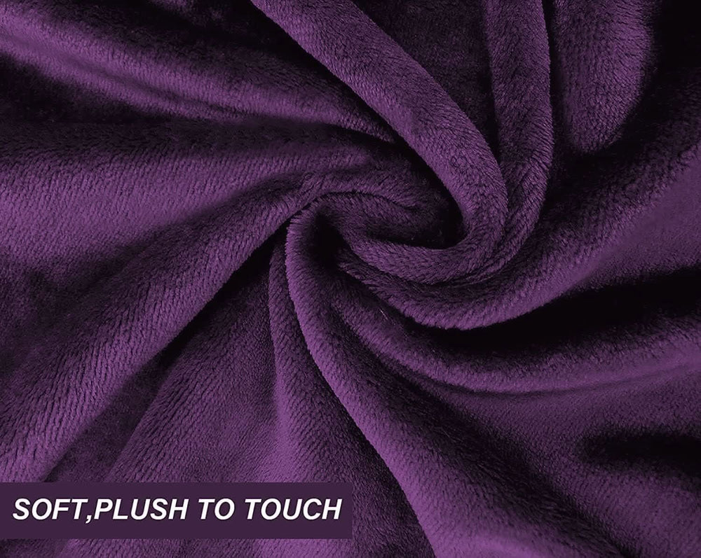 Mansion Solid Flannel Single Compact Throw - Purple, Blanket, Chase Value, Chase Value