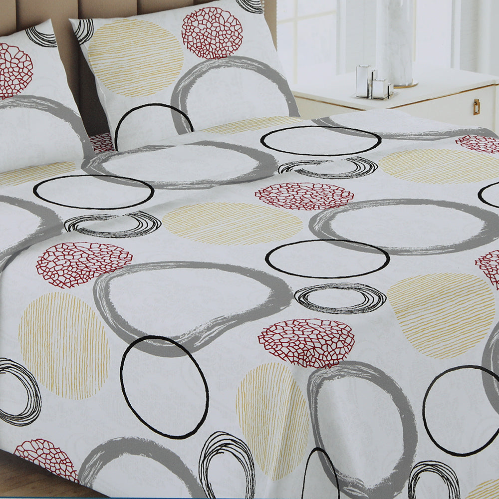 Printed Double Bed Sheet - Grey, Double Size Bed Sheet, Chase Value, Chase Value