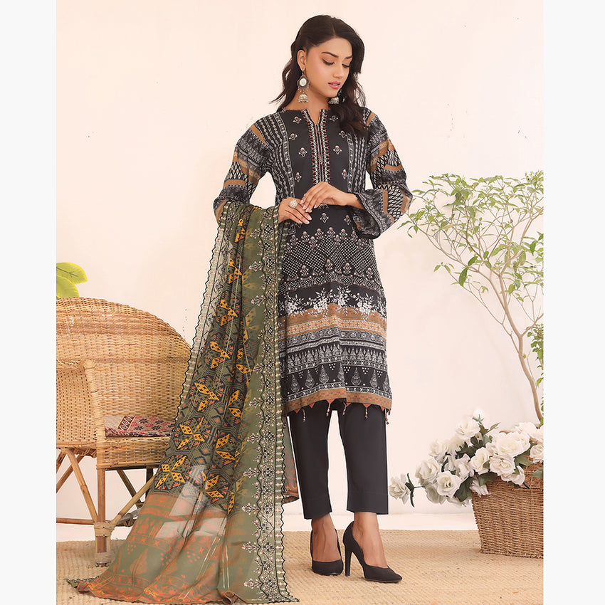 Esra Lawn Digital Printed Embroidered 3Pcs Unstitched Suit - 9, Women, 3Pcs Shalwar Suit, Rana Arts, Chase Value