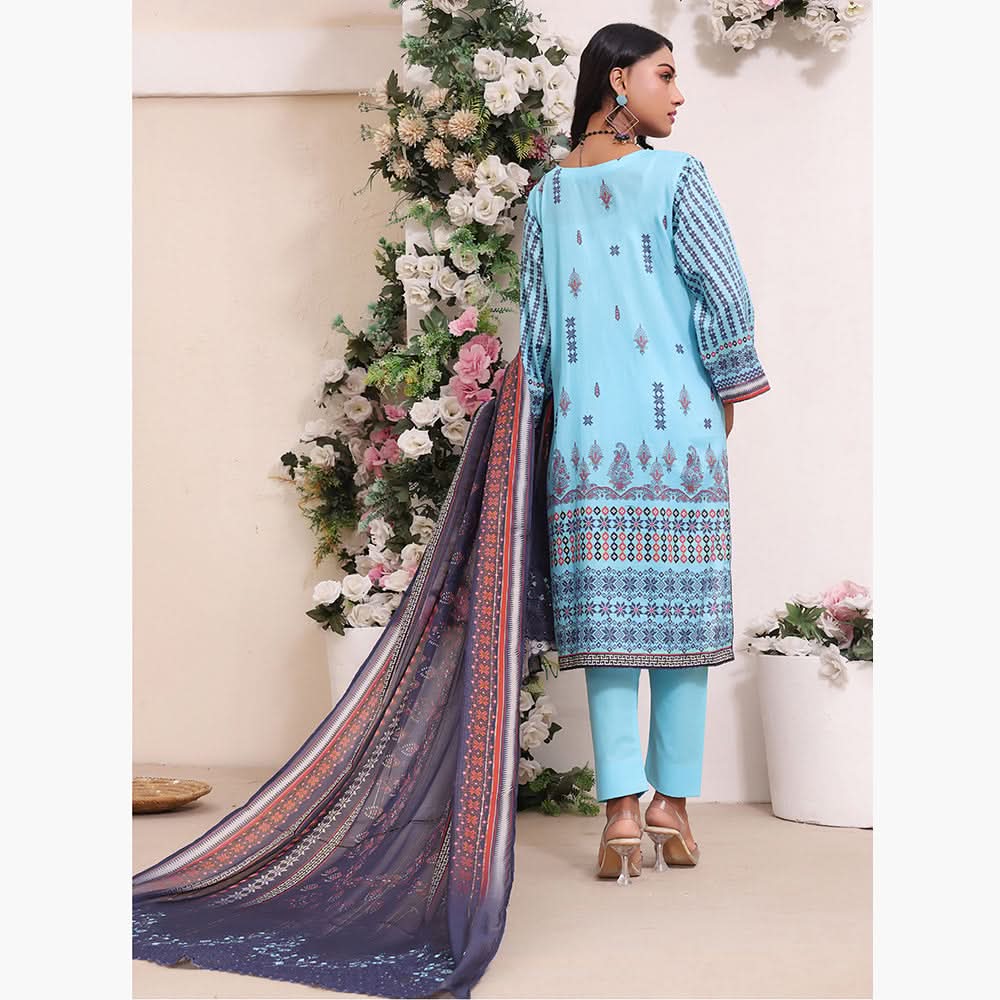 Esra Lawn Digital Printed Embroidered 3Pcs Unstitched Suit - 5, Women, 3Pcs Shalwar Suit, Rana Arts, Chase Value